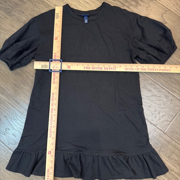 Scoop Womens Black Dress‎ Size L (12-14) Short Sleeve Ruffle Hem Casual - Picture 2 of 5